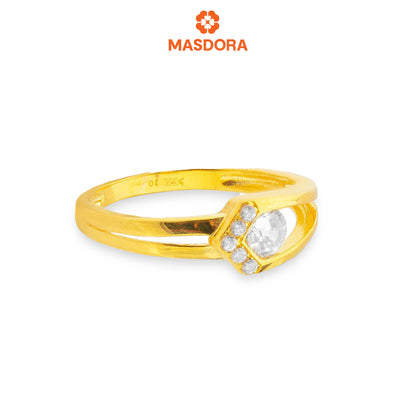 MASDORA 916 Gold Ring Rings Cincin Emas ~ Sparkling Knotted Solitaire (EMAS 916/22K)