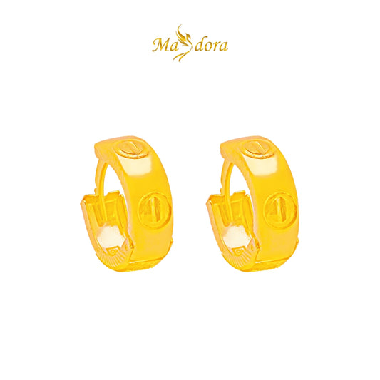 MASDORA 916 Gold Earings Earing Subang Emas ~ Screw Mark Spring (EMAS 916/22K)