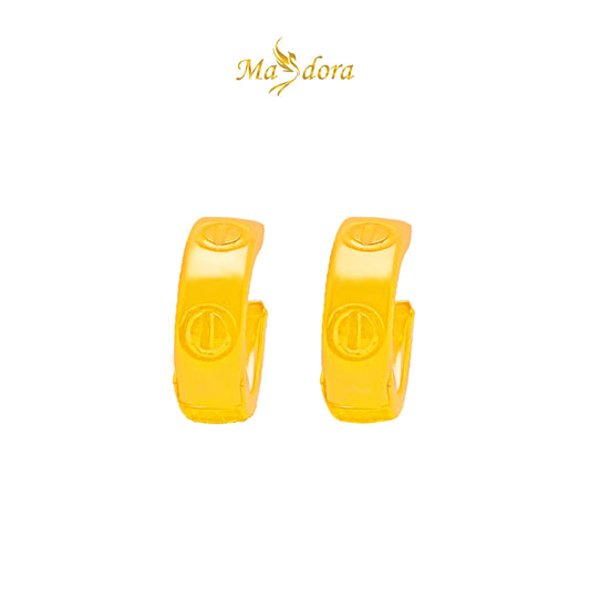 MASDORA 916 Gold Earings Earing Subang Emas ~ Screw Mark Spring (EMAS 916/22K)