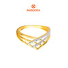 MASDORA 916 Gold Ring Rings Cincin Emas ~ Duotone Crisscross V (EMAS 916/22K)