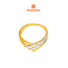 MASDORA 916 Gold Ring Rings Cincin Emas ~ Duotone Crisscross V (EMAS 916/22K)