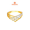 MASDORA 916 Gold Ring Rings Cincin Emas ~ Duotone Crisscross V (EMAS 916/22K)