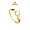 MASDORA 916 Gold Ring Rings Cincin Emas ~ Golden Wavy Solitaire (EMAS 916/22K)