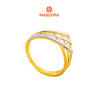MASDORA 916 Gold Ring Rings Cincin Emas ~ Duotone Crisscross V (EMAS 916/22K)