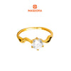 MASDORA 916 Gold Ring Rings Cincin Emas ~ Golden Wavy Solitaire (EMAS 916/22K)
