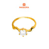 MASDORA 916 Gold Ring Rings Cincin Emas ~ Golden Wavy Solitaire (EMAS 916/22K)