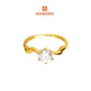 MASDORA 916 Gold Ring Rings Cincin Emas ~ Golden Wavy Solitaire (EMAS 916/22K)