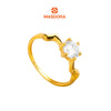 MASDORA 916 Gold Ring Rings Cincin Emas ~ Golden Wavy Solitaire (EMAS 916/22K)
