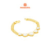 MASDORA 916 Gold Bracelet Rantai Tangan Emas ~ Duotone Quintuple Heart Crochet (EMAS 916/22K)