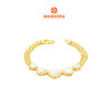 MASDORA 916 Gold Bracelet Rantai Tangan Emas ~ Duotone Quintuple Heart Crochet (EMAS 916/22K)