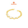 MASDORA 916 Gold Bracelet Rantai Tangan Emas ~ Duotone Quintuple Heart Crochet (EMAS 916/22K)