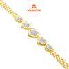 MASDORA 916 Gold Bracelet Rantai Tangan Emas ~ Duotone Quintuple Heart Crochet (EMAS 916/22K)