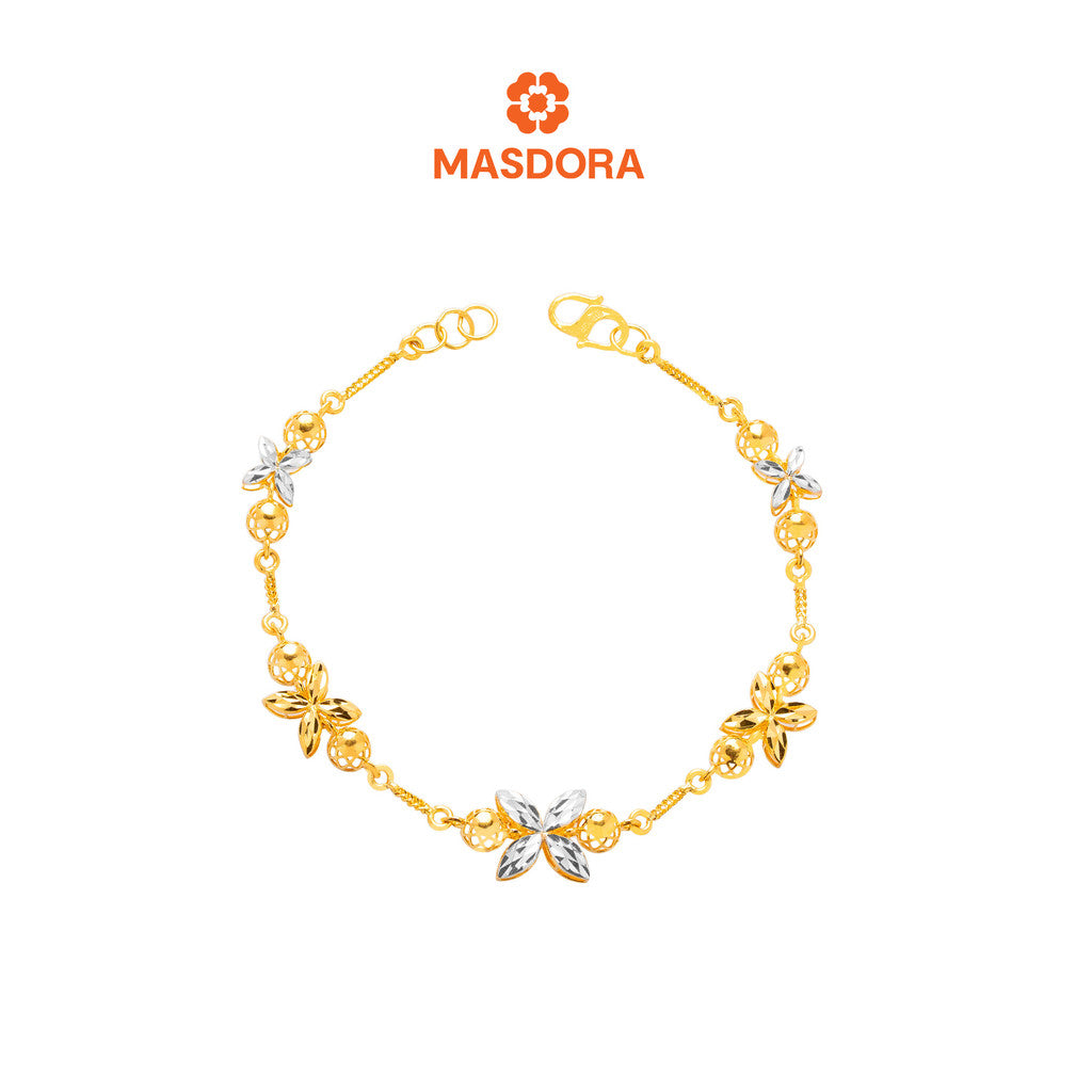 MASDORA 916 Gold Bracelet Rantai Tangan Emas ~ Duotone Star Anise (EMAS 916/22K)