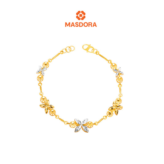 MASDORA 916 Gold Bracelet Rantai Tangan Emas ~ Duotone Star Anise (EMAS 916/22K)