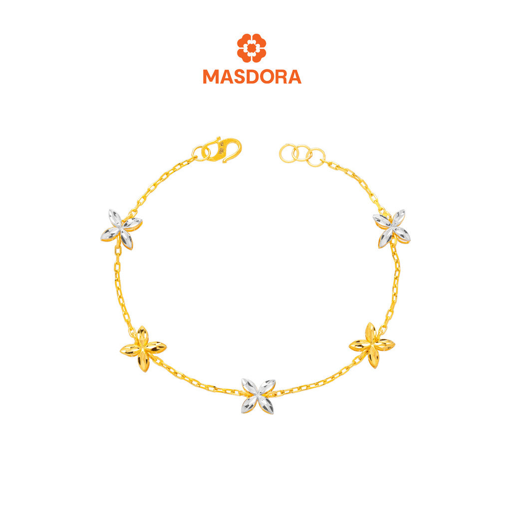 MASDORA 916 Gold Bracelet Rantai Tangan Emas ~ Duotone Star Anise (EMAS 916/22K)