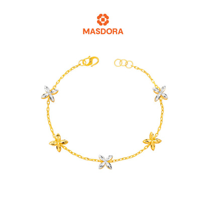 MASDORA 916 Gold Bracelet Rantai Tangan Emas ~ Duotone Star Anise (EMAS 916/22K)