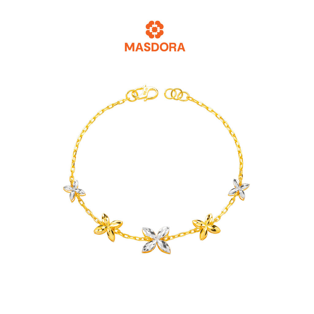 MASDORA 916 Gold Bracelet Rantai Tangan Emas ~ Duotone Star Anise (EMAS 916/22K)