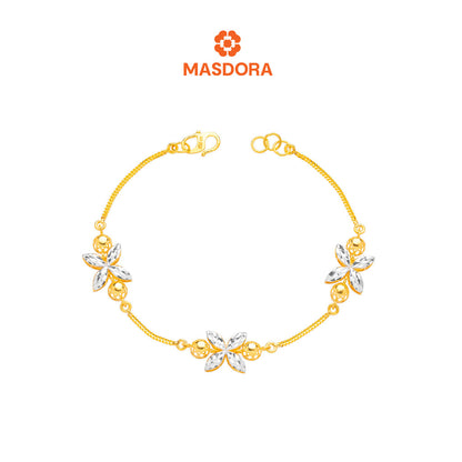 MASDORA 916 Gold Bracelet Rantai Tangan Emas ~ Duotone Star Anise (EMAS 916/22K)