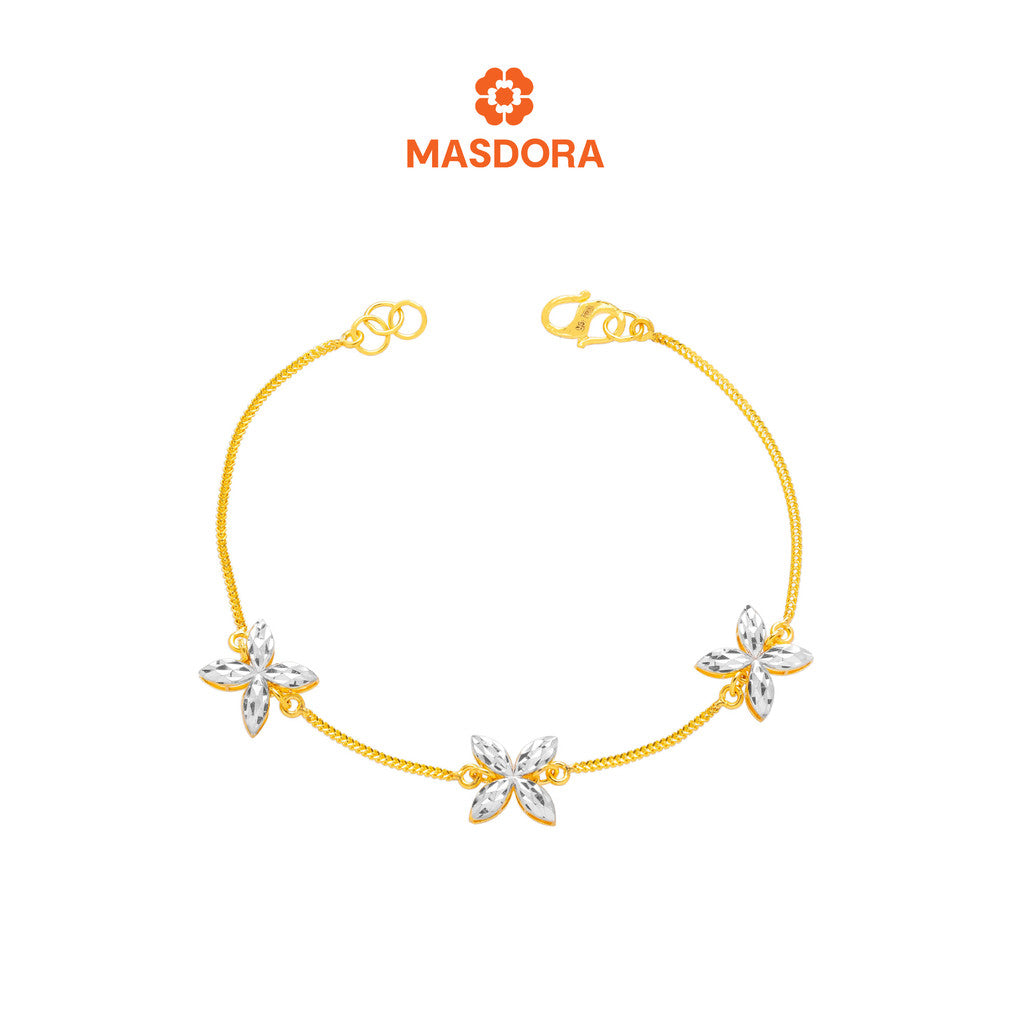 MASDORA 916 Gold Bracelet Rantai Tangan Emas ~ Duotone Star Anise (EMAS 916/22K)