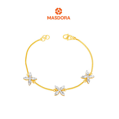 MASDORA 916 Gold Bracelet Rantai Tangan Emas ~ Duotone Star Anise (EMAS 916/22K)