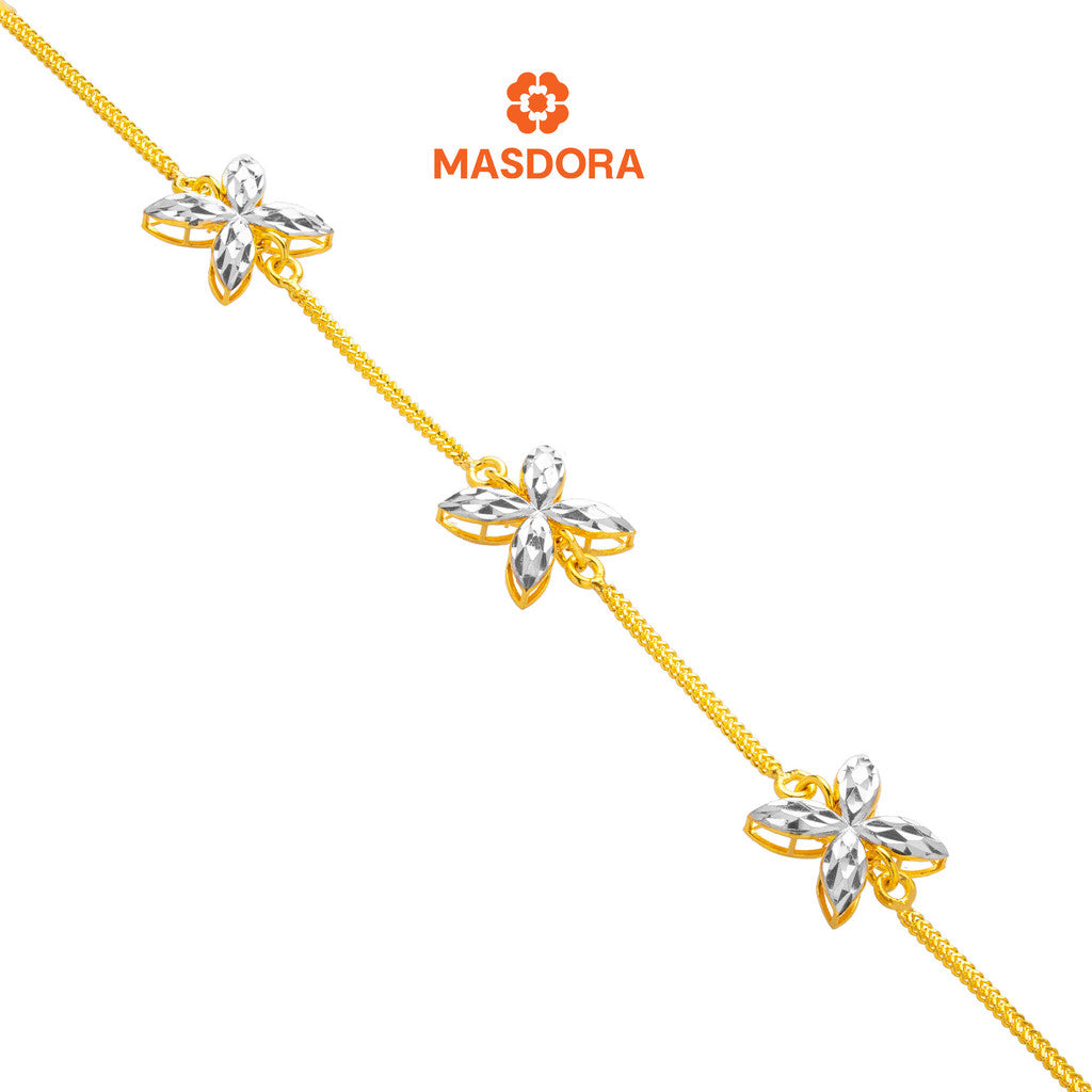 MASDORA 916 Gold Bracelet Rantai Tangan Emas ~ Duotone Star Anise (EMAS 916/22K)