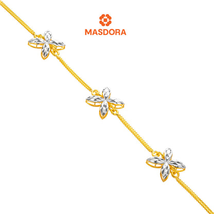 MASDORA 916 Gold Bracelet Rantai Tangan Emas ~ Duotone Star Anise (EMAS 916/22K)
