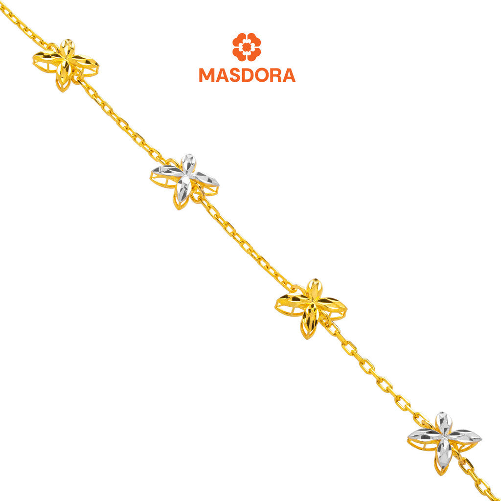 MASDORA 916 Gold Bracelet Rantai Tangan Emas ~ Duotone Star Anise (EMAS 916/22K)