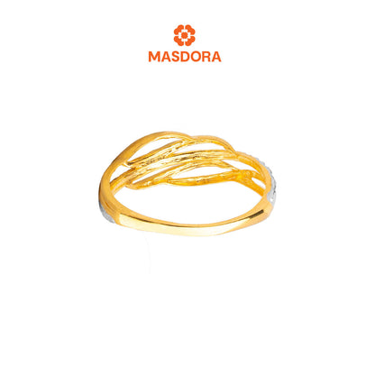 MASDORA 916 Gold Ring Rings Cincin Emas ~ Duotone Spiral Interlace (EMAS 916/22K)
