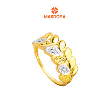 MASDORA 916 Gold Ring Rings Cincin Emas ~ Duotone Aligned Leafy (EMAS 916/22K)