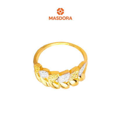 MASDORA 916 Gold Ring Rings Cincin Emas ~ Duotone Aligned Leafy (EMAS 916/22K)