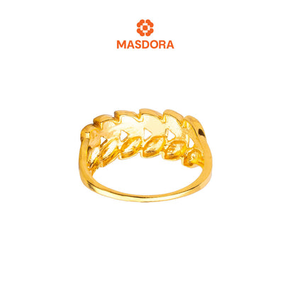MASDORA 916 Gold Ring Rings Cincin Emas ~ Duotone Aligned Leafy (EMAS 916/22K)
