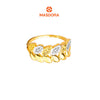 MASDORA 916 Gold Ring Rings Cincin Emas ~ Duotone Aligned Leafy (EMAS 916/22K)