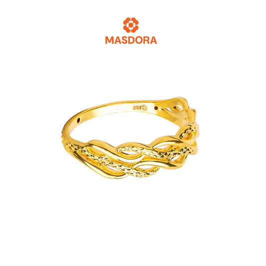 MASDORA 916 Gold Ring Rings Cincin Emas ~ HG Half Double Ripple (EMAS 916/22K)
