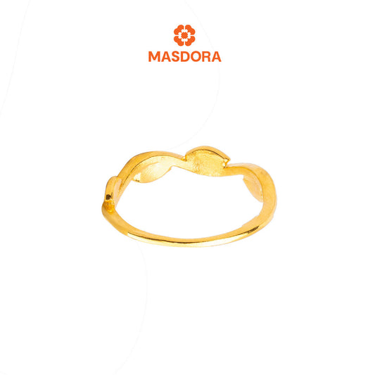 MASDORA 916 Gold Ring Rings Cincin Emas ~ Duotone Veined Leafy (EMAS 916/22K)