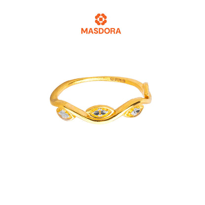MASDORA 916 Gold Ring Rings Cincin Emas ~ Duotone Veined Leafy (EMAS 916/22K)