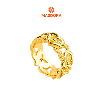 MASDORA 916 Gold Ring Rings Cincin Emas ~ HG Upside Down Interlaced Sincero (EMAS 916/22K)