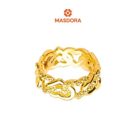 MASDORA 916 Gold Ring Rings Cincin Emas ~ HG Upside Down Interlaced Sincero (EMAS 916/22K)