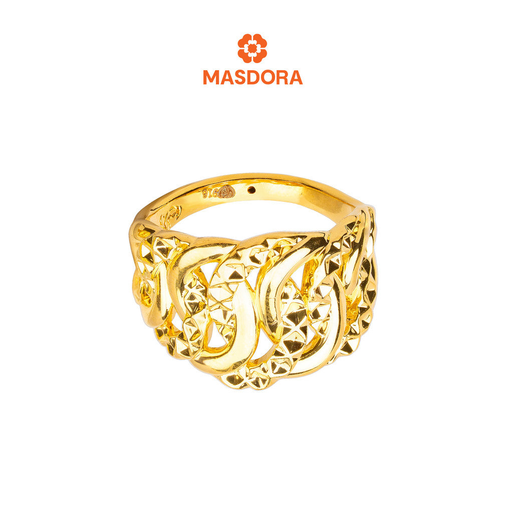 MASDORA 916 Gold Ring Rings Cincin Emas ~ HG Golden Crescent Cutting (EMAS 916/22K)
