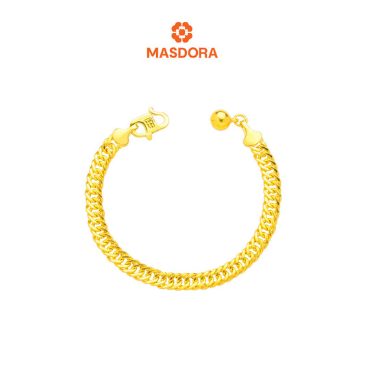 MASDORA 916 Gold Bracelet Rantai Tangan Emas ~ Lipan Licin Baby (EMAS 916/22K)