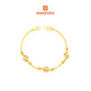 MASDORA 916 Gold Bracelet Rantai Tangan Emas ~ Duotone Daisy 3 Flower (EMAS 916/22K)