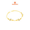 MASDORA 916 Gold Bracelet Rantai Tangan Emas ~ Duotone Daisy 3 Flower (EMAS 916/22K)