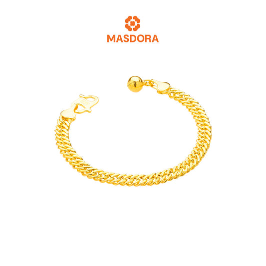MASDORA 916 Gold Bracelet Rantai Tangan Emas ~ Lipan Licin Baby (EMAS 916/22K)