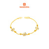 MASDORA 916 Gold Bracelet Rantai Tangan Emas ~ Duotone Daisy 3 Flower (EMAS 916/22K)
