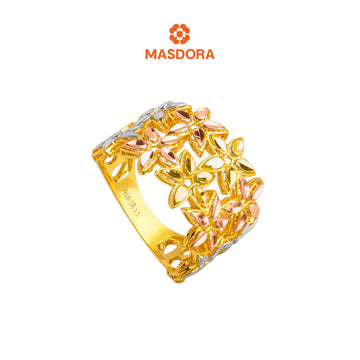 MASDORA 916 Gold Ring Rings Cincin Emas ~ Tritone Charming Flower (EMAS 916/22K)