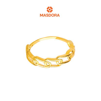 MASDORA 916 Gold Ring Rings Cincin Emas ~ Golden Slanted Paperclip (EMAS 916/22K)