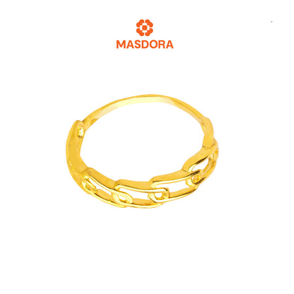 MASDORA 916 Gold Ring Rings Cincin Emas ~ Golden Slanted Paperclip (EMAS 916/22K)