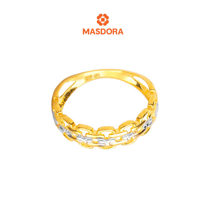 MASDORA 916 Gold Ring Rings Cincin Emas ~ Duotone Chained Buckle (EMAS 916/22K)