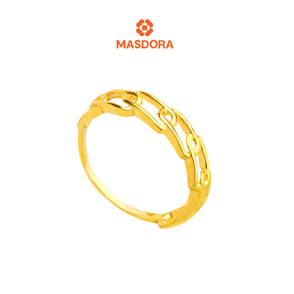 MASDORA 916 Gold Ring Rings Cincin Emas ~ Golden Slanted Paperclip (EMAS 916/22K)