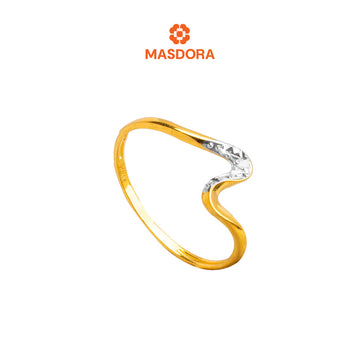 MASDORA 916 Gold Ring Rings Cincin Emas ~ Duotone Mini Chunky Sway (EMAS 916/22K)