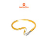 MASDORA 916 Gold Ring Rings Cincin Emas ~ Duotone Mini Chunky Sway (EMAS 916/22K)